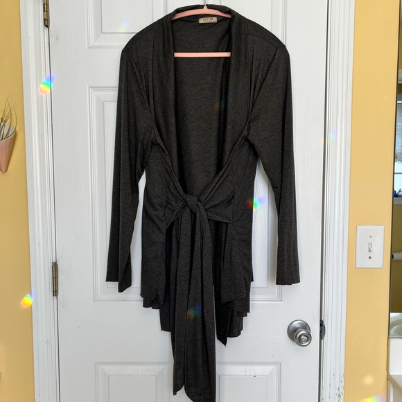 Acevog gray knit wrap cardigan 3X - Picture 1 of 6